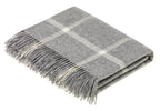 Merino Lambswool Windowpane Beige Throw Blanket: Beige