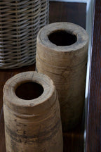 Antique Indian Wood Butter Pots