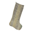 Boho Christmas Stocking in Brown & Cream, Vintage Rug 8x22