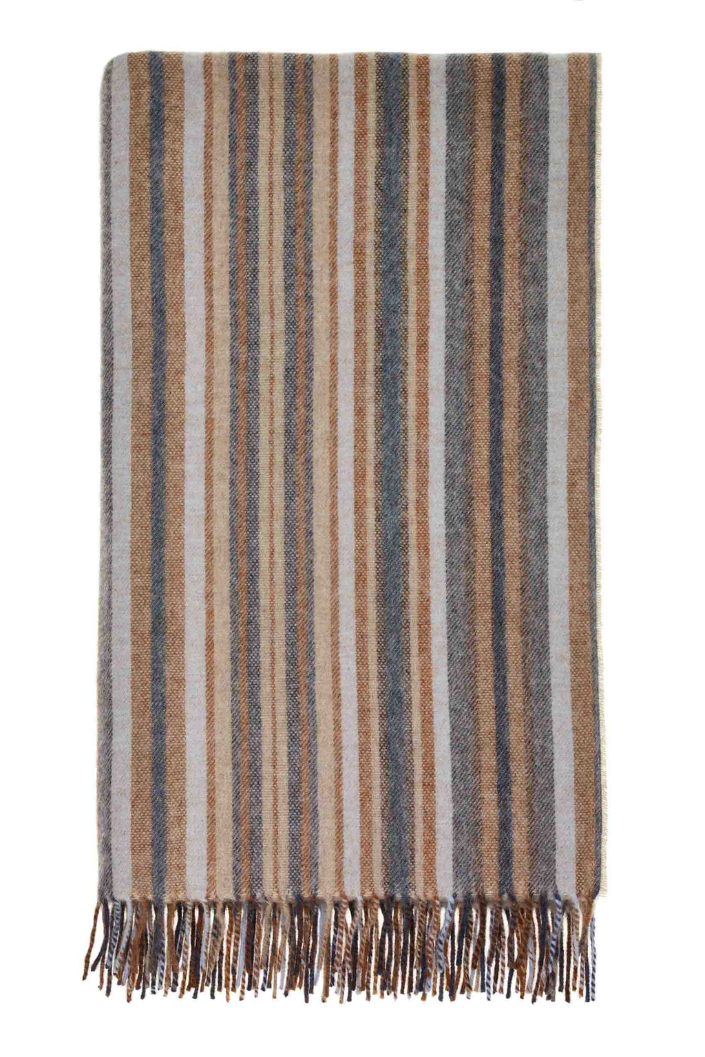 Santa Cruz-Navy/Rust-Merino Lambswool Throw-Made in England