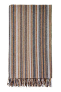Santa Cruz-Navy/Rust-Merino Lambswool Throw-Made in England