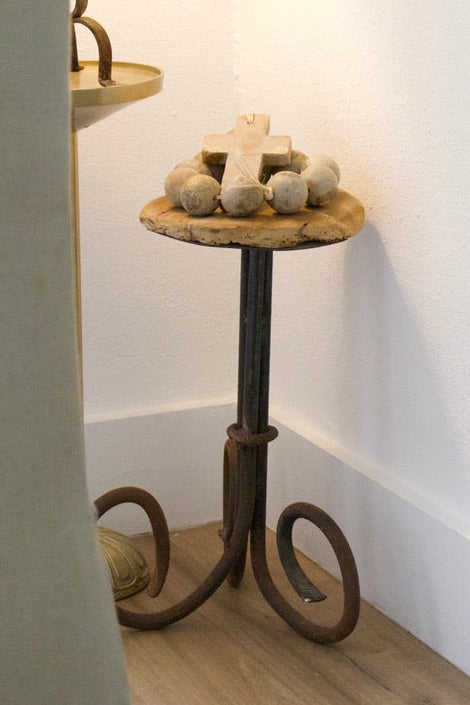 Iron & Wood Antique French Cocktail Stand