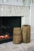 Antique Indian Wood Butter Pots