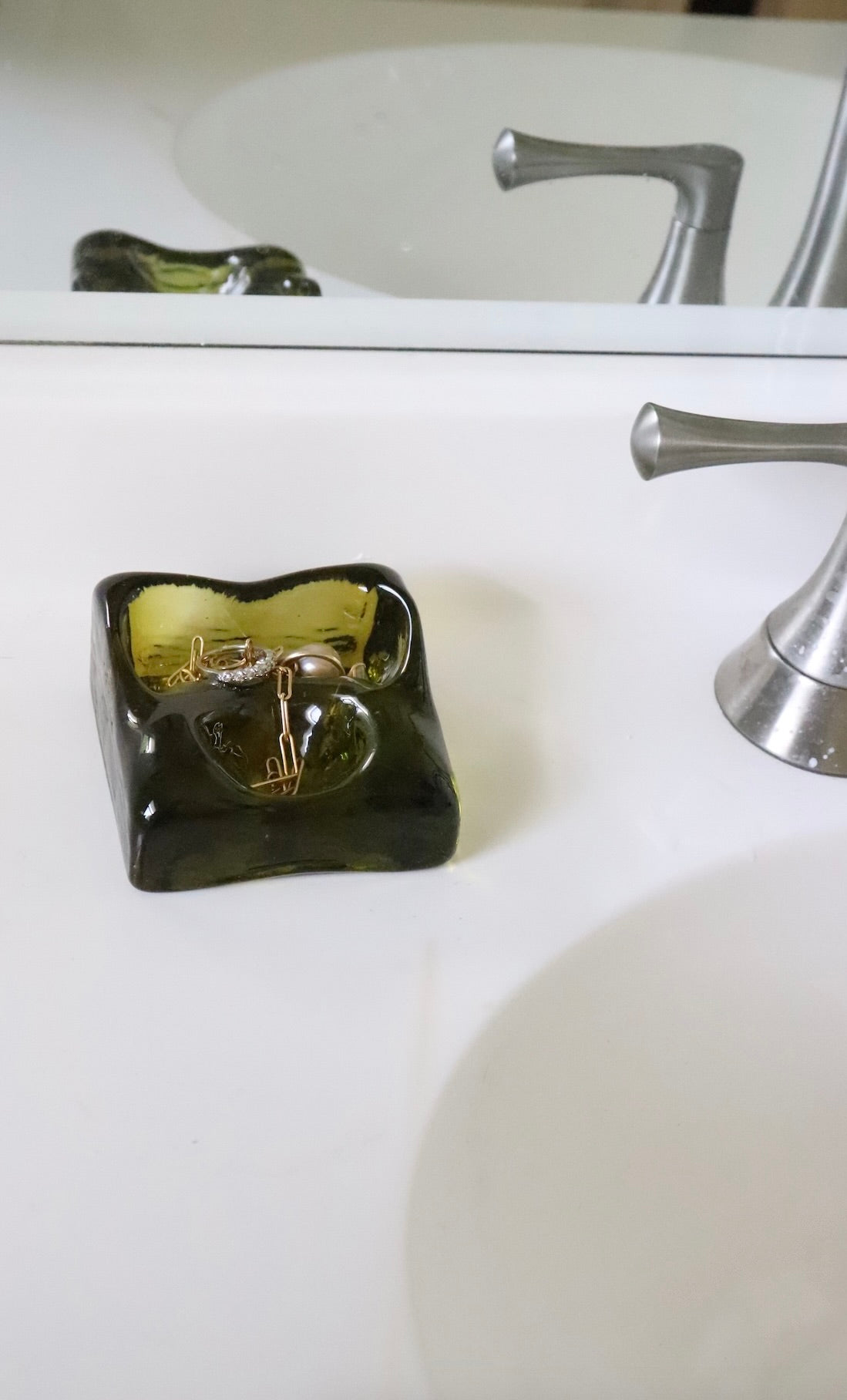 Olive 1970's French Artisanal Catchall