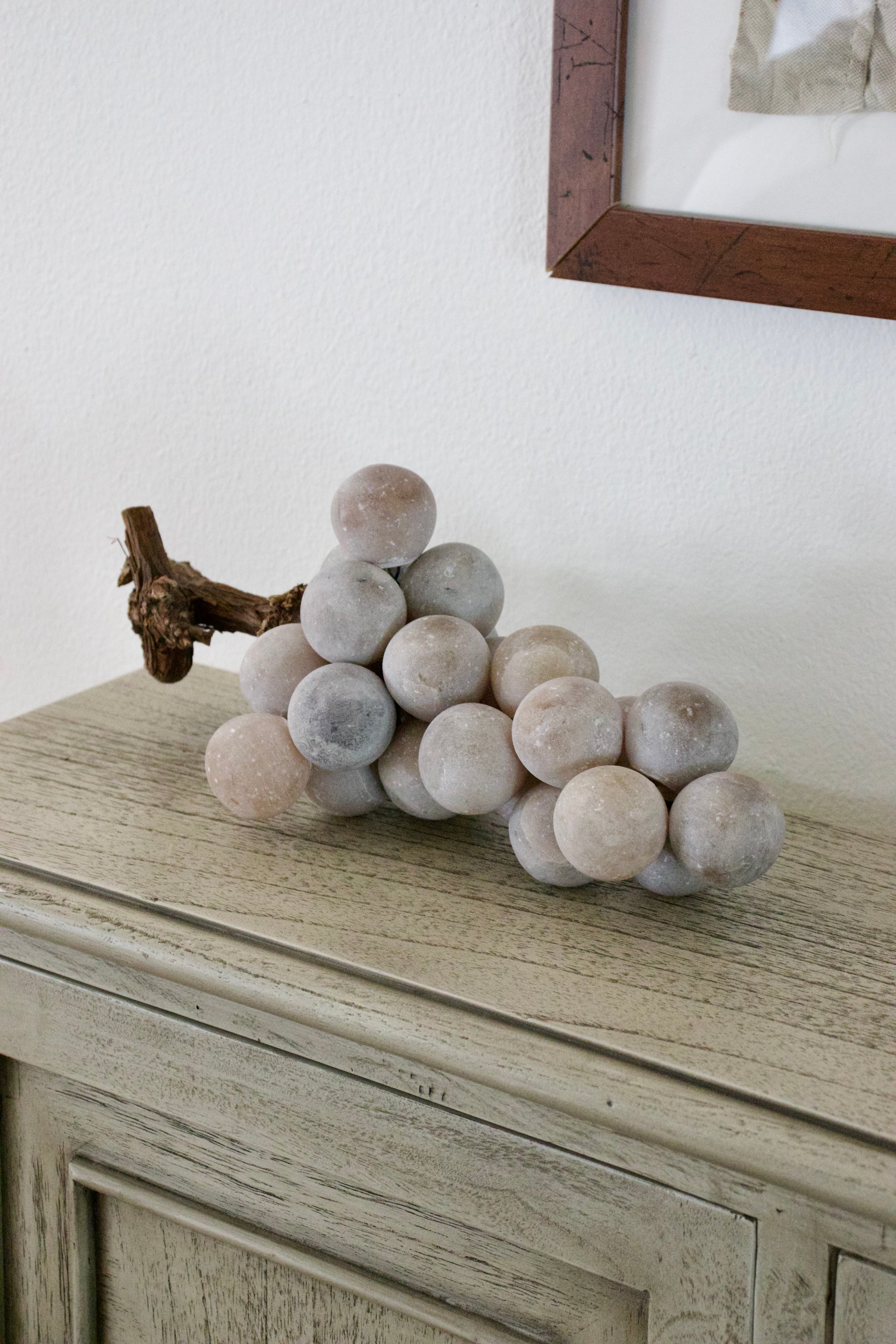 Mid 20th Ct XL Belgian Alabaster Grapes