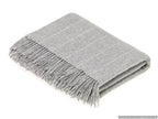 Merino Lambswool Pinstripe Beige Throw and Pillow Made in UK: Beige / Throw