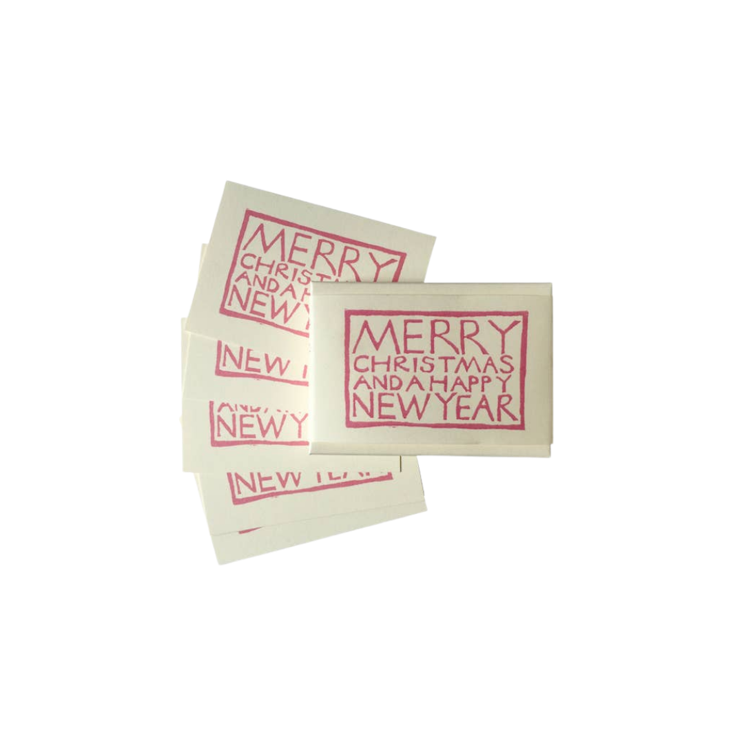 Set of Simple Christmas Gift Tags Pink