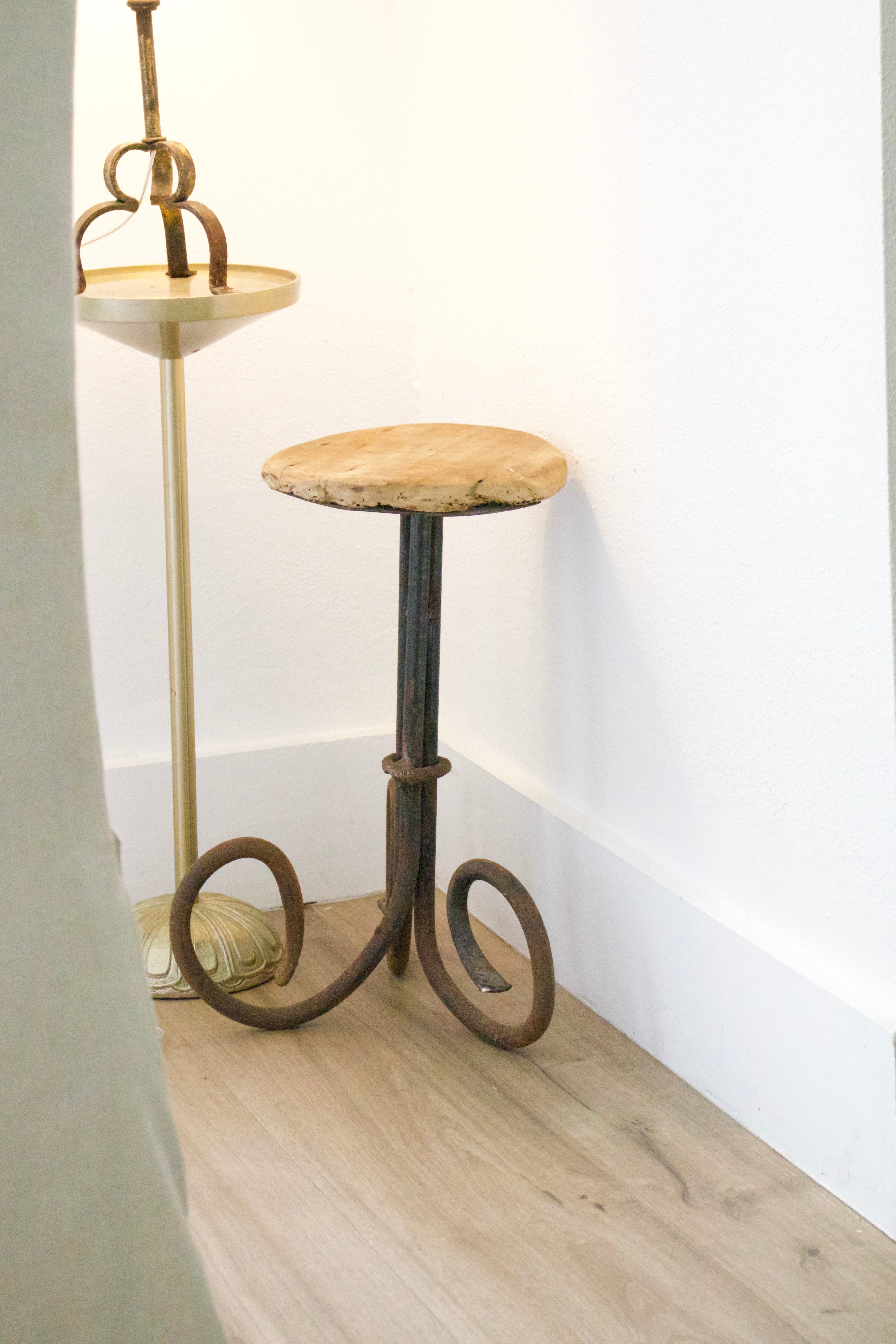 Iron & Wood Antique French Cocktail Stand