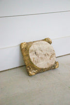 Hand Carved Pillar Base Gold Leaf