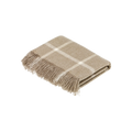 Merino Lambswool Windowpane Beige Throw Blanket: Beige