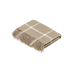 Merino Lambswool Windowpane Beige Throw Blanket: Beige