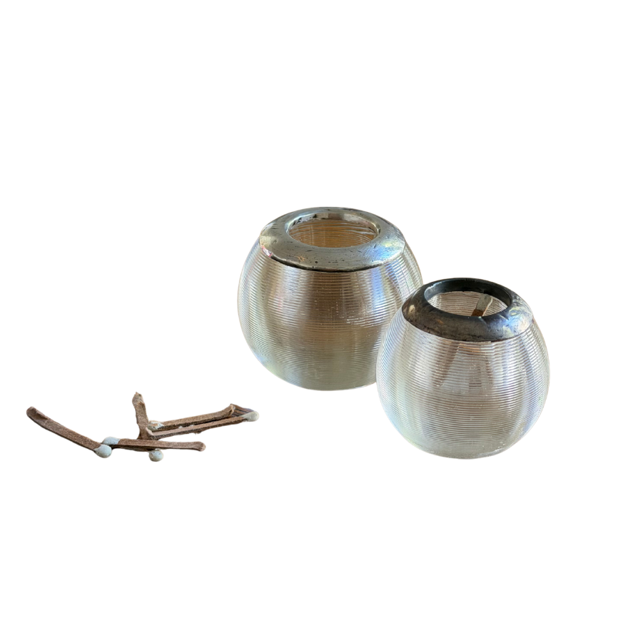 19th Ct Antique Pewter and Glass Match Striker