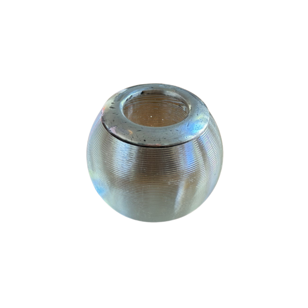 19th Ct Antique Pewter and Glass Match Striker