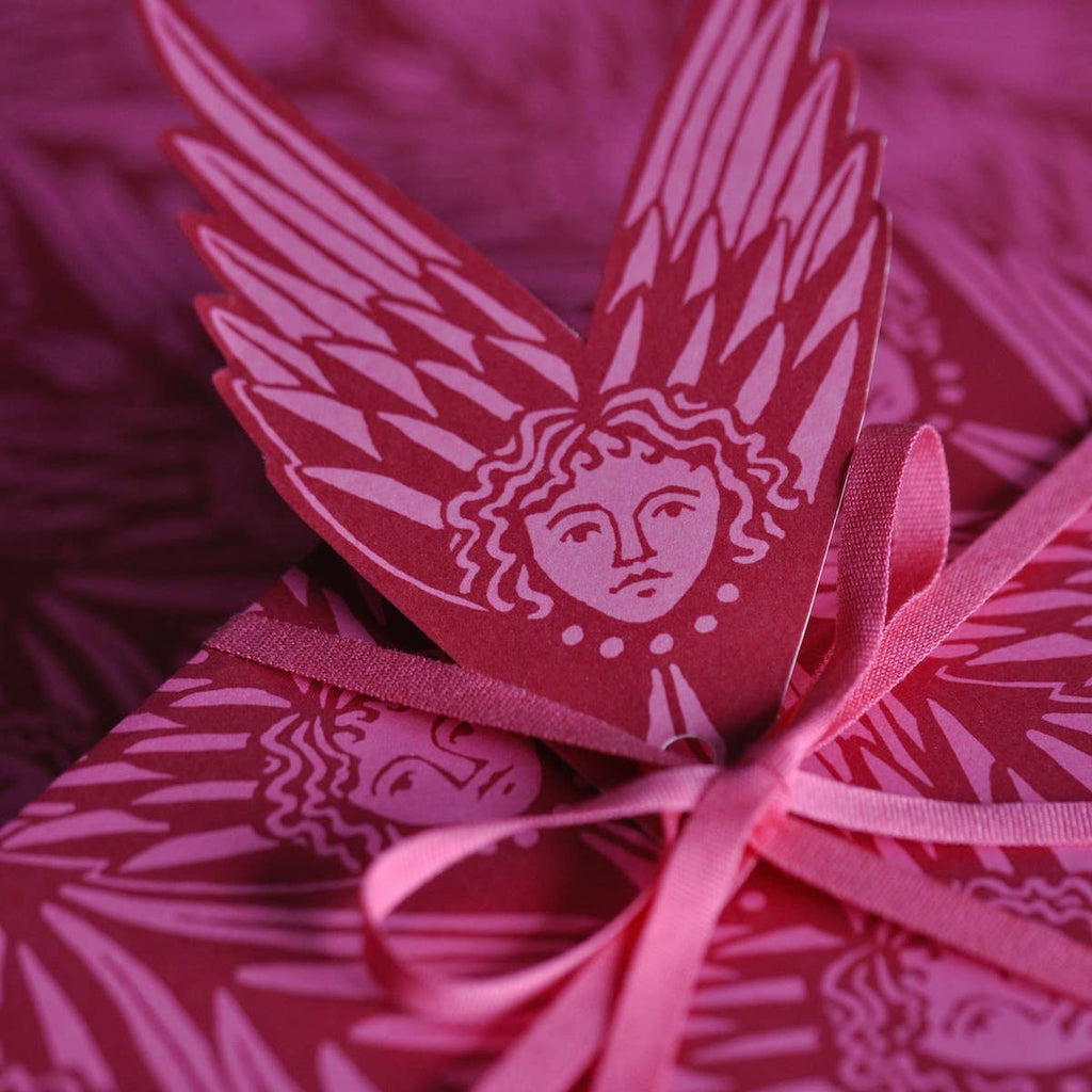 5 Suffolk Angels Gift Tags Plum Pudding