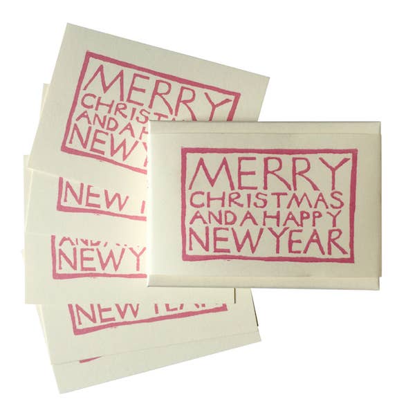 Set of Simple Christmas Gift Tags Pink